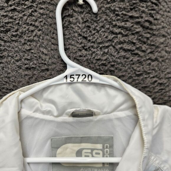 Coogi 69 Jacket Men Size Large White Full Zip Windbreaker Reflective‎ - Picture 13 of 13